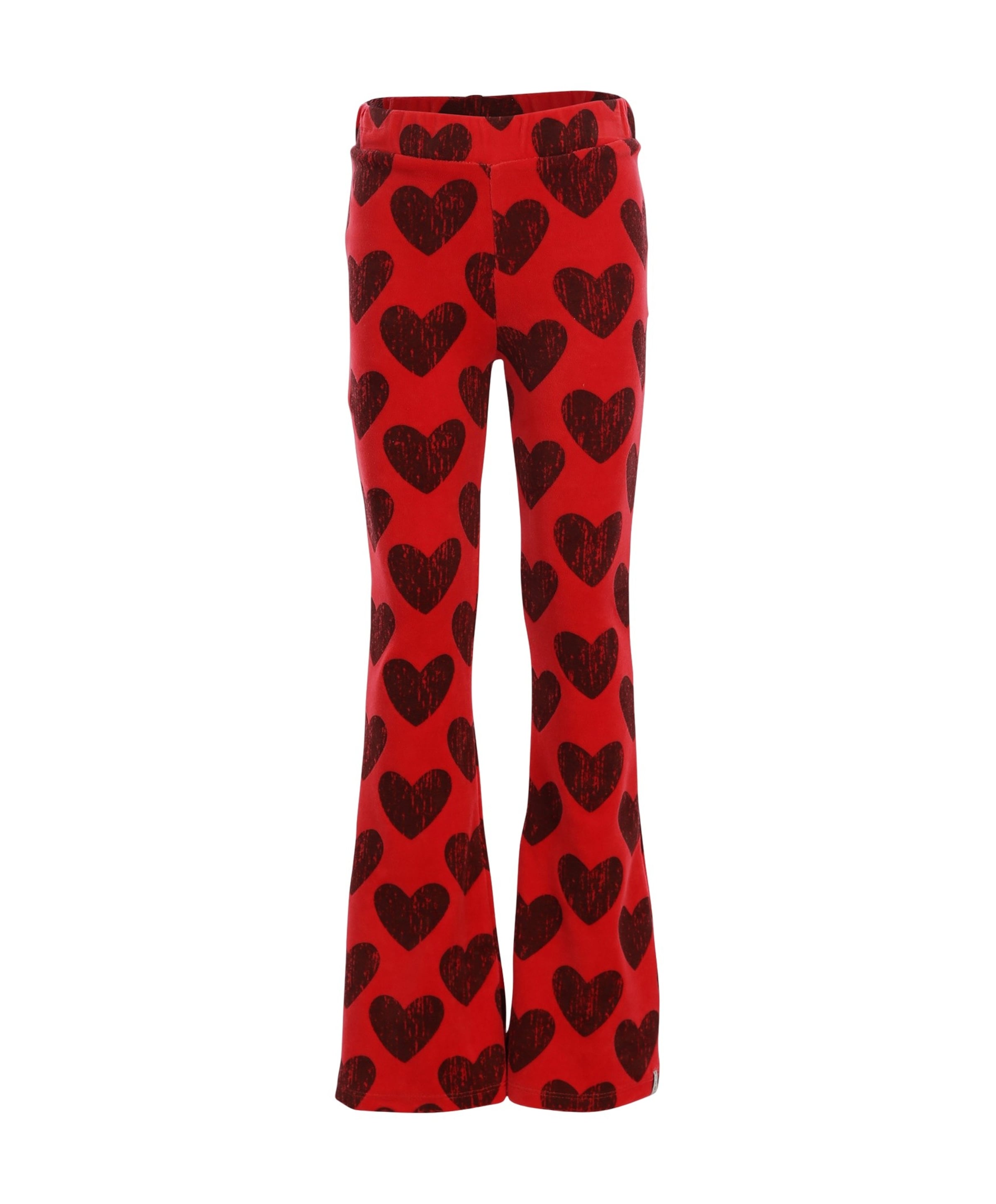 Little velvet flare pants meisjes broek rood