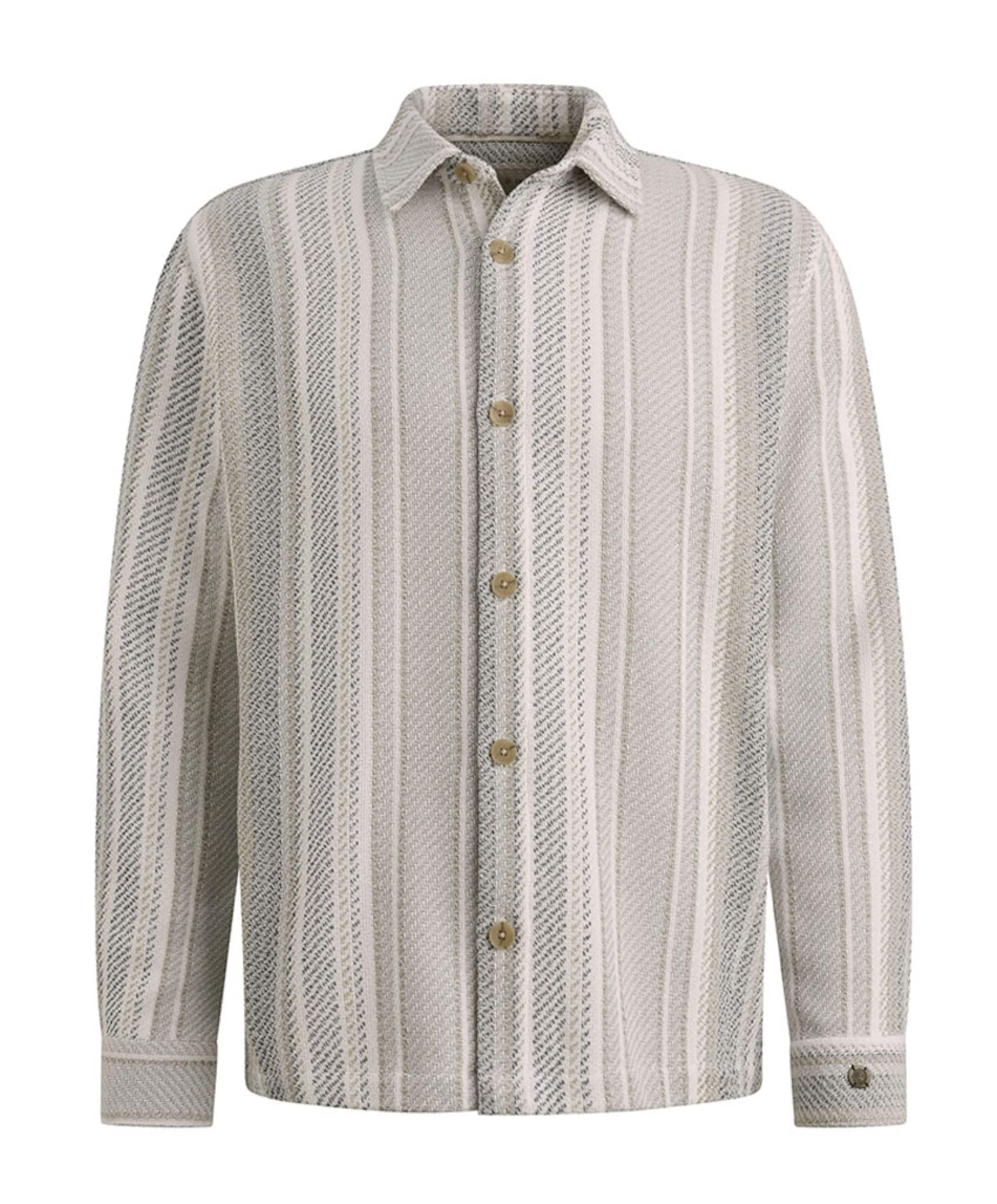 Heren overhemd lange mouw beige