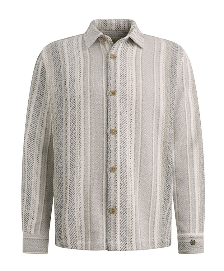 Heren overhemd lange mouw beige