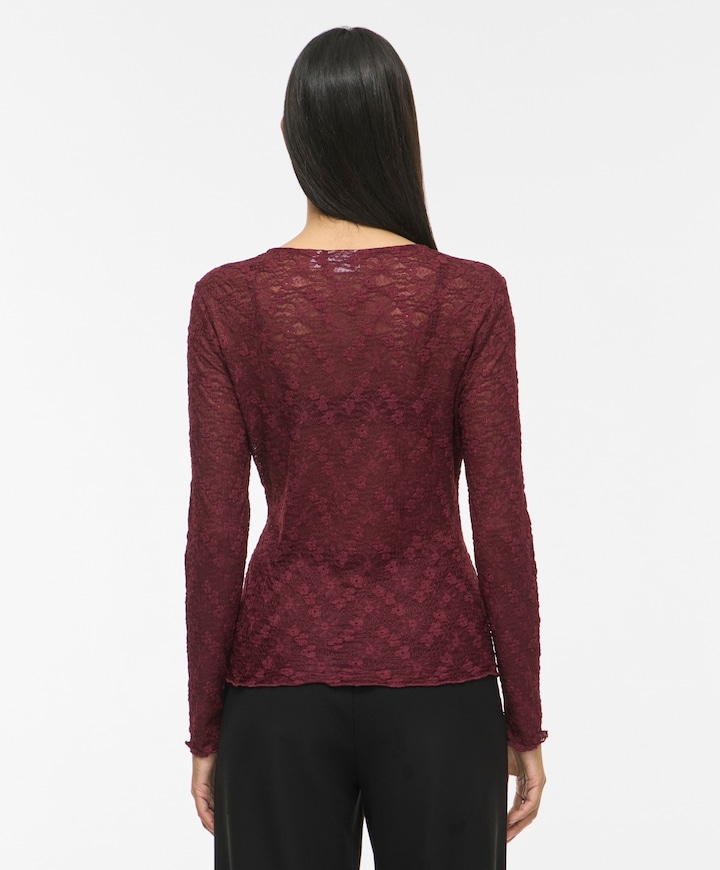 Dames longsleeve bordeaux