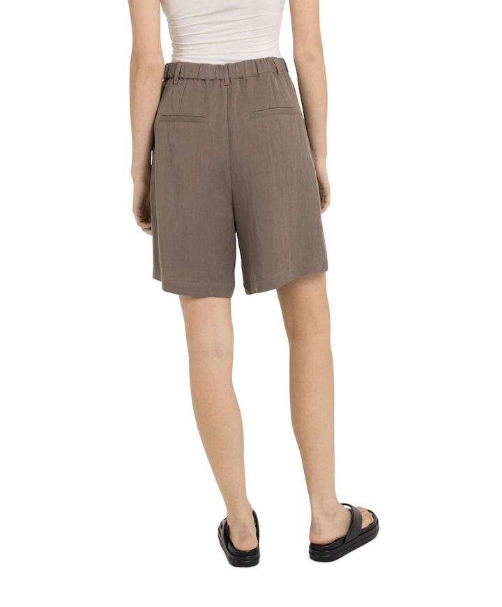 Woven longer length bermuda sh dames korte broek bruin