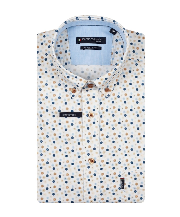 Heren overhemd lange mouw blauw