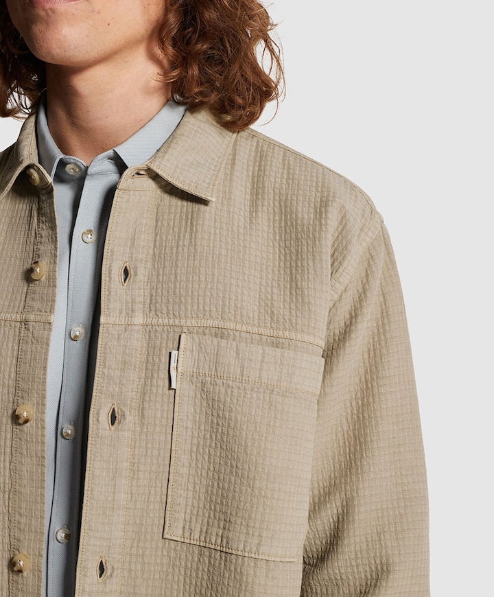 Heren overhemd lange mouw grijs