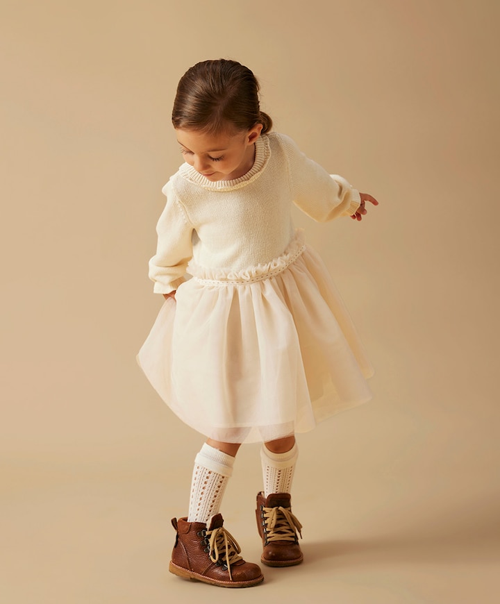 Meisjes jurk ecru
