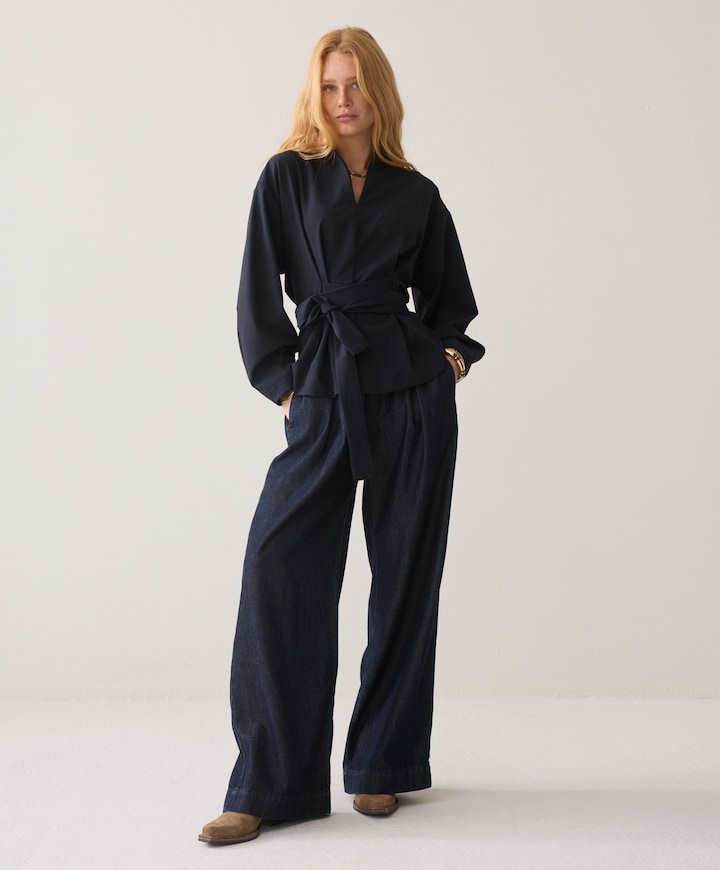 Dames blouse blauw