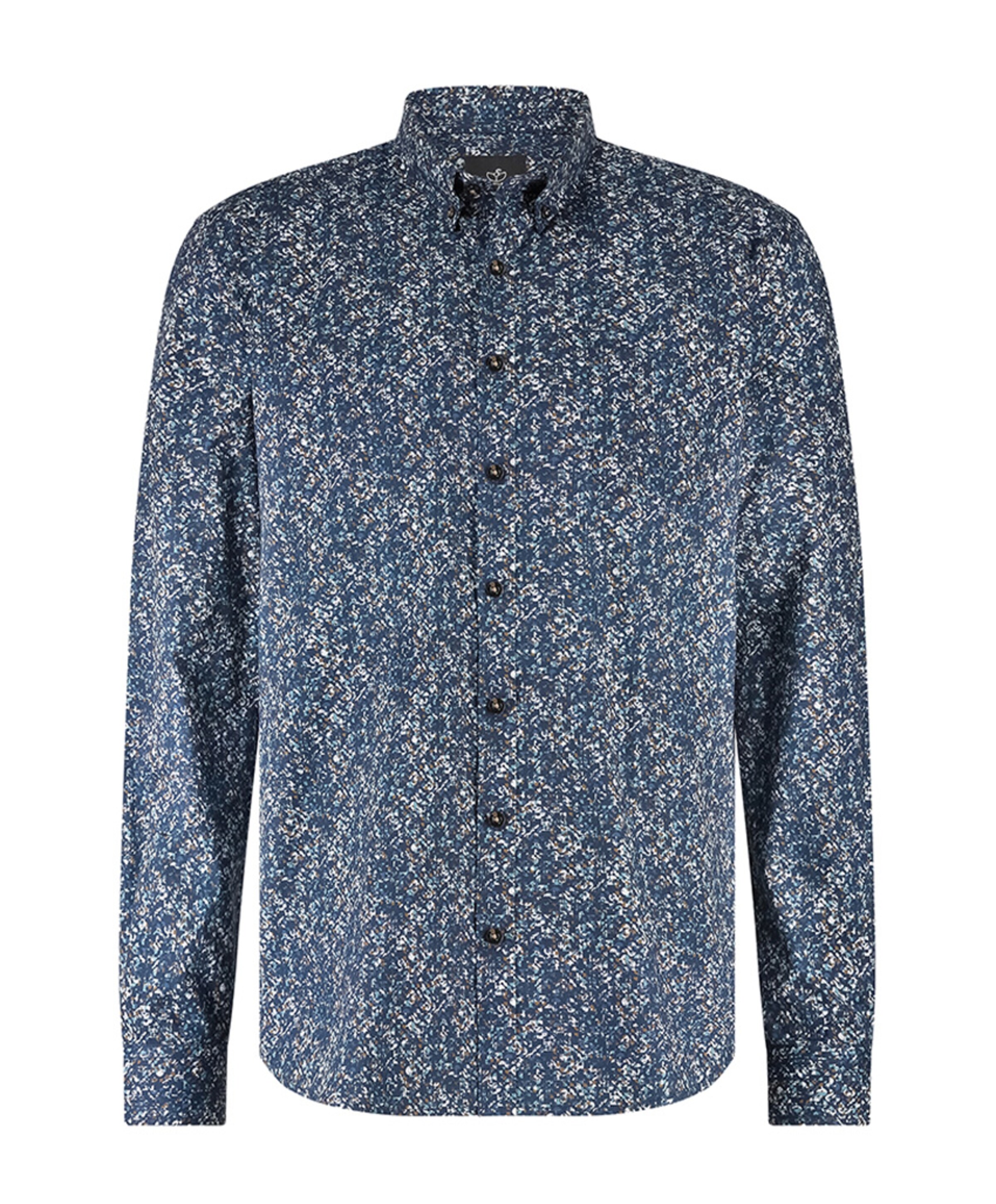 Heren overhemd lange mouw blauw