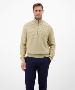 Heren trui met rits beige