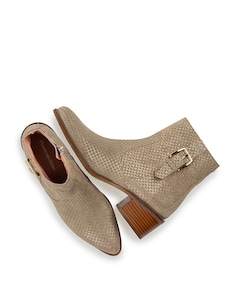 dames enkellaarzen beige