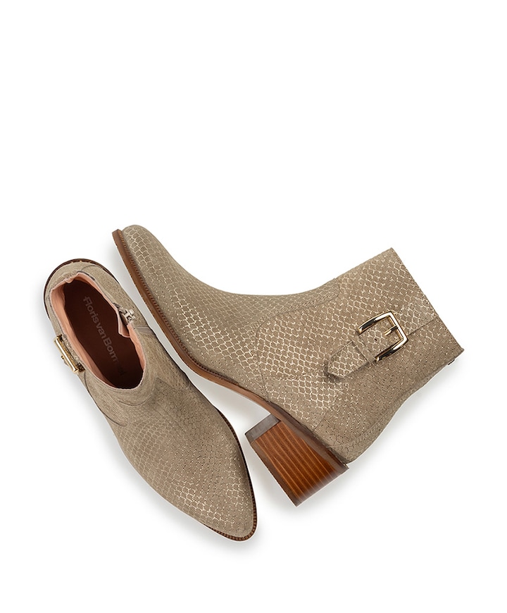 dames enkellaarzen beige