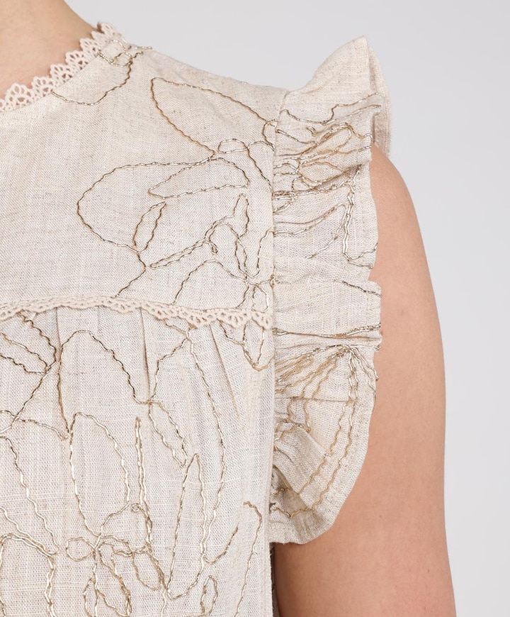 Dames top beige