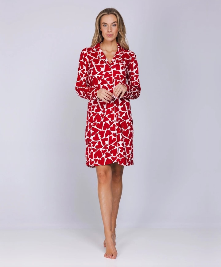 Dames nachthemd rood