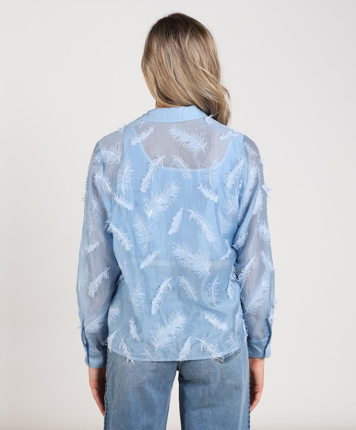 Dames blouse blauw