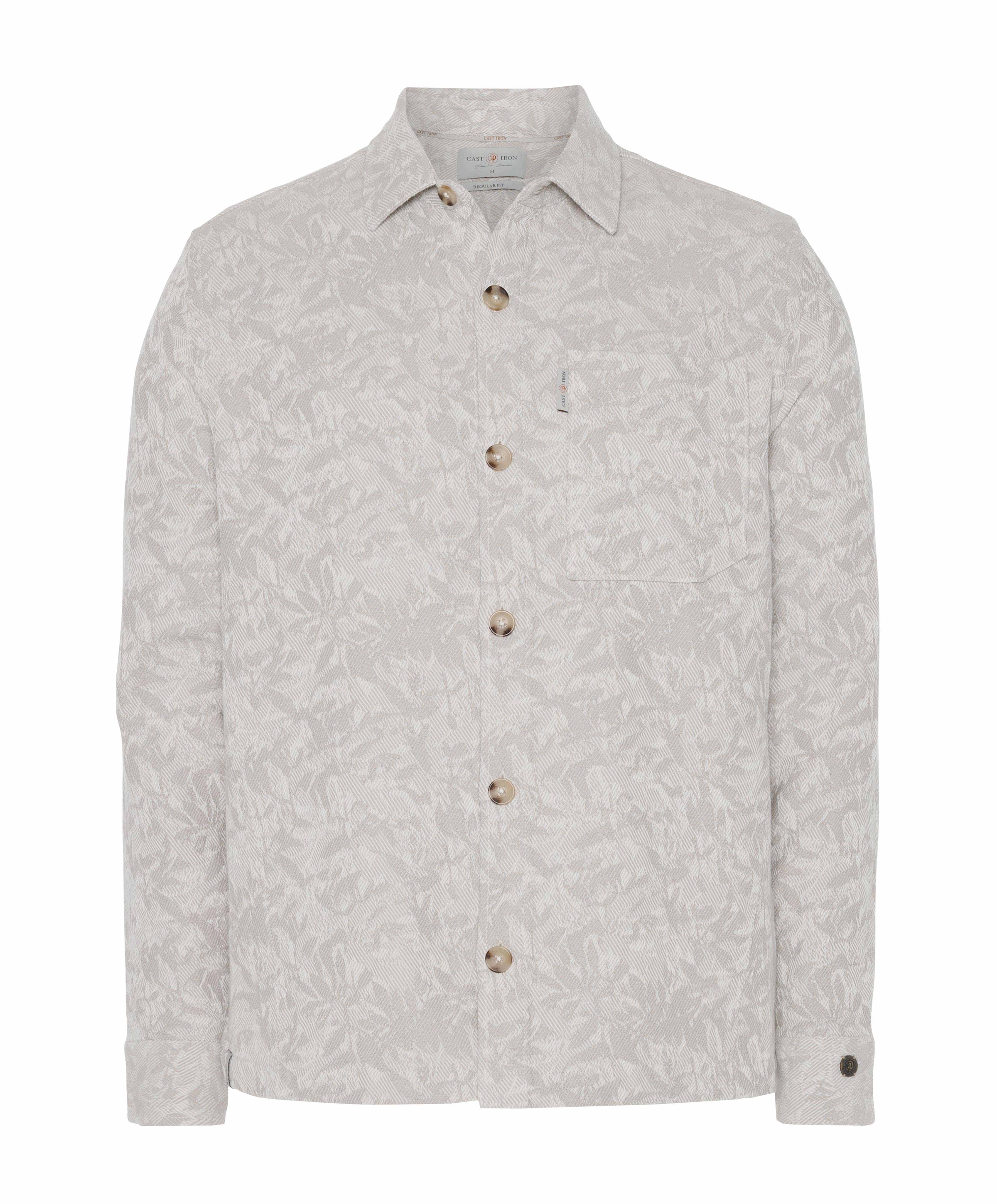 Heren overhemd lange mouw beige