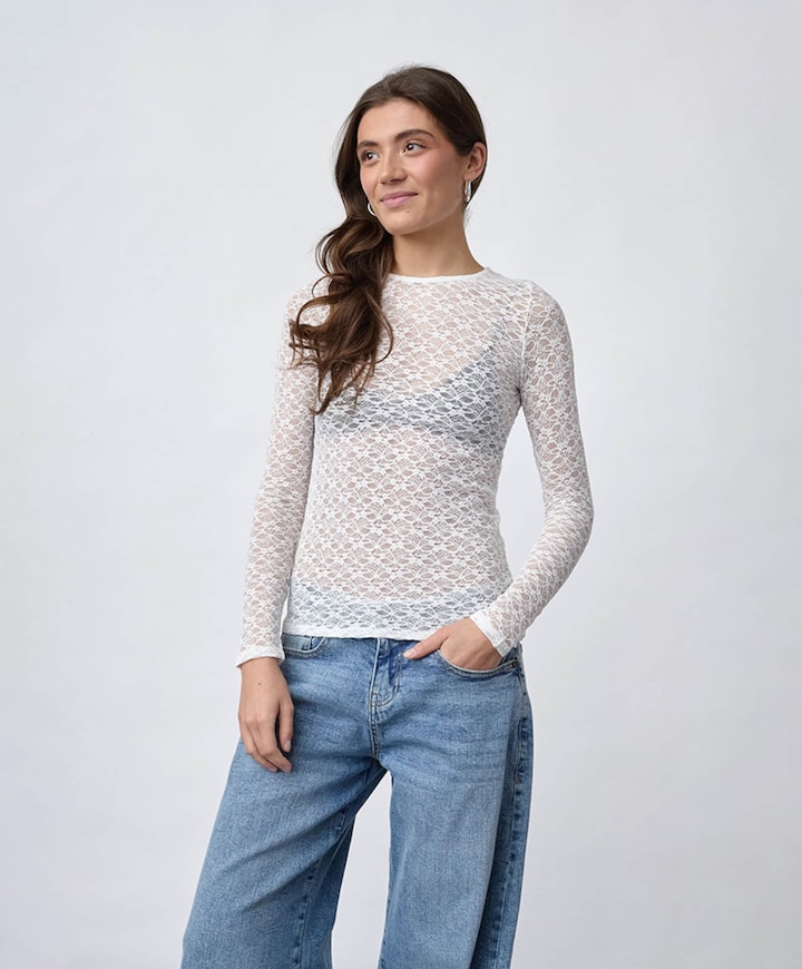 Dames top ecru