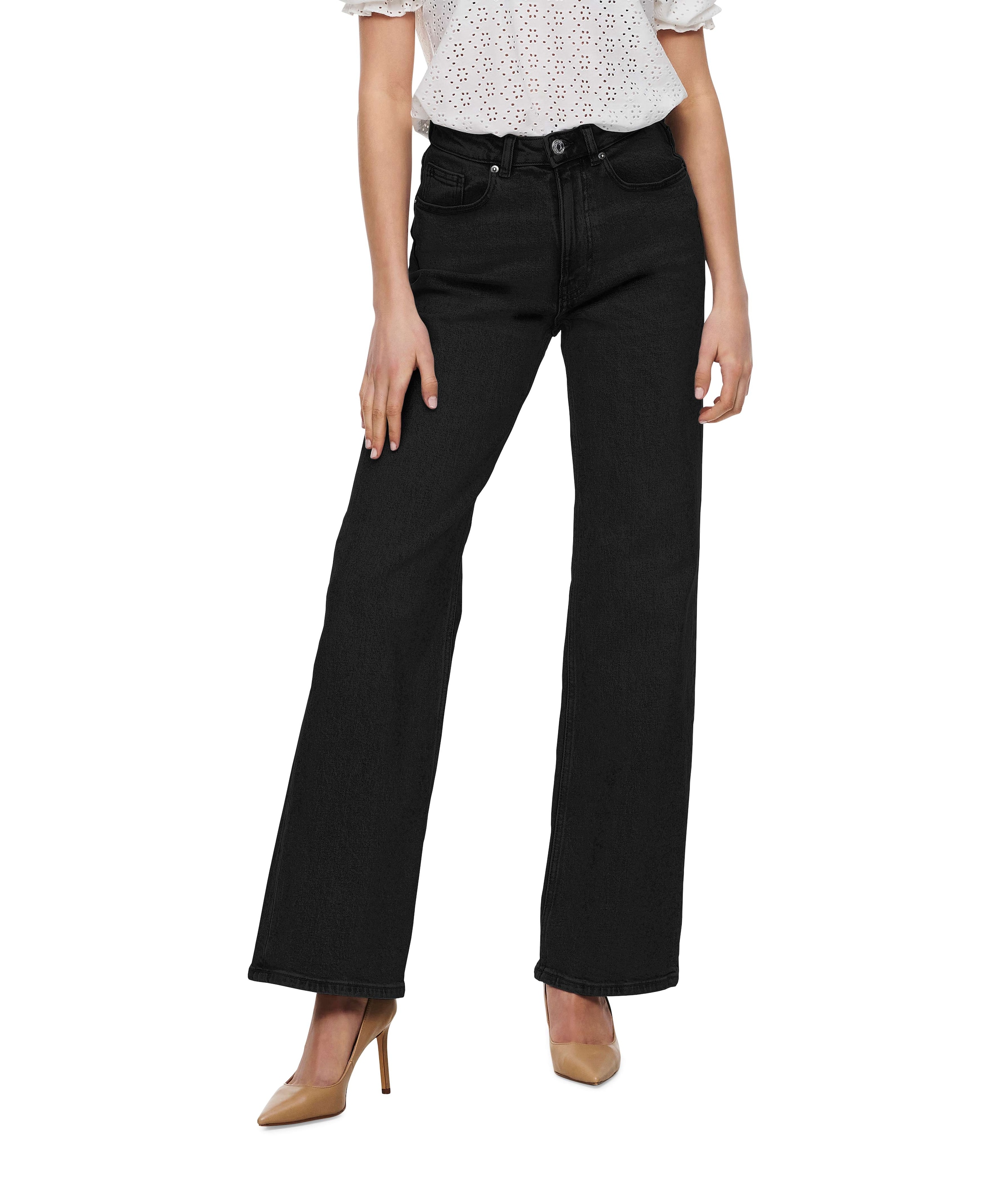 ONLJUICY LIFE HW WIDE LEG REA244 NO dames jeans zwart