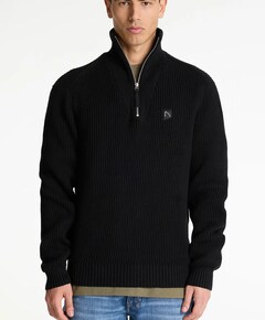 Trui met rits zwart