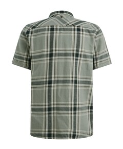 Heren overhemd korte mouw groen