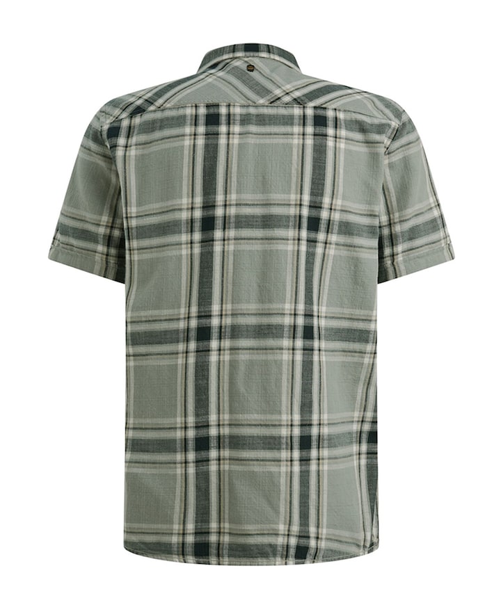 Heren overhemd korte mouw groen