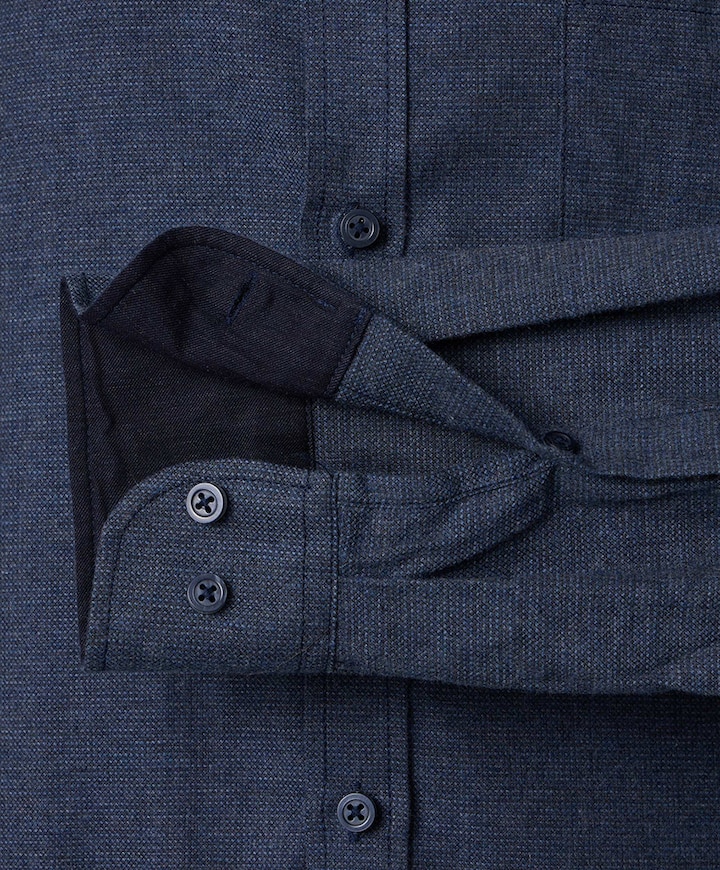 Heren overhemd lange mouw blauw