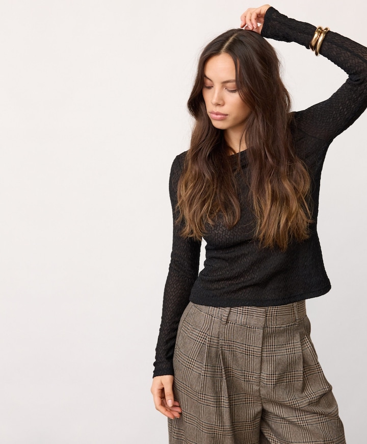 Dames longsleeve zwart