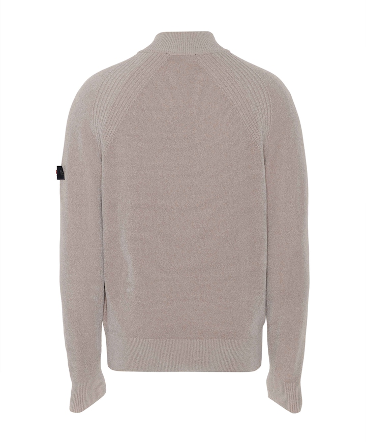 Heren trui met rits beige