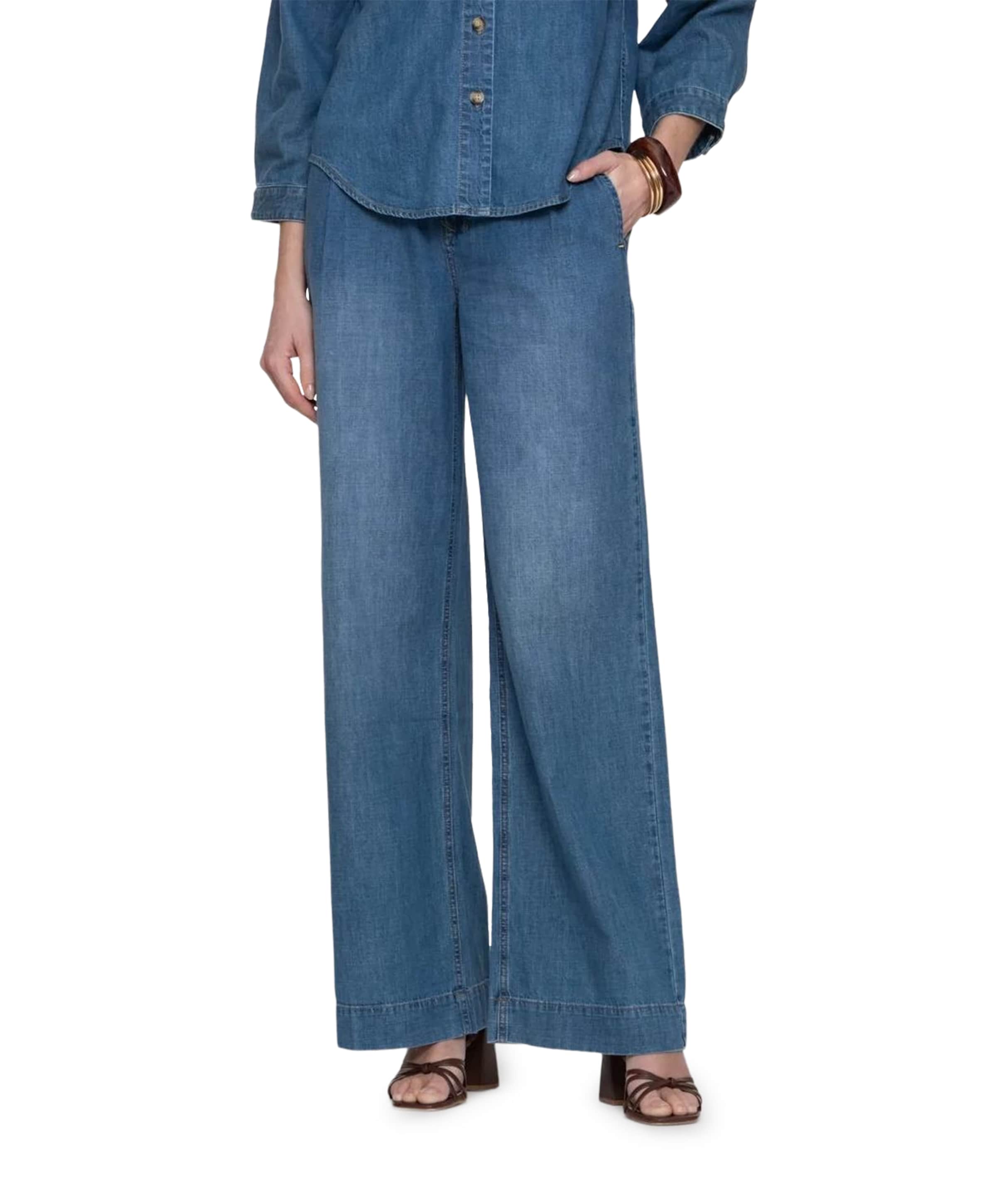 Wide dames jeans blauw