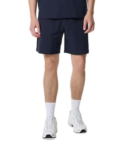 Seersucker heren korte broek blauw