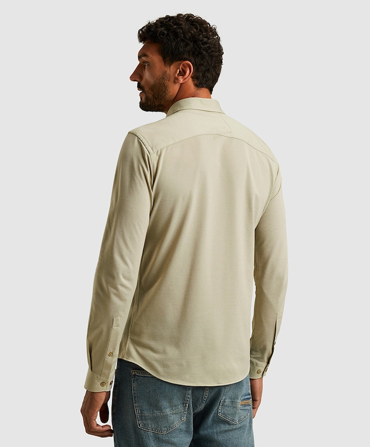 Heren overhemd lange mouw groen