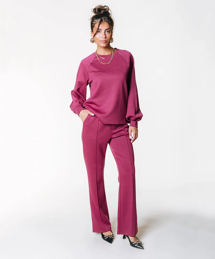 Jiby Pintuck Straight broek roze