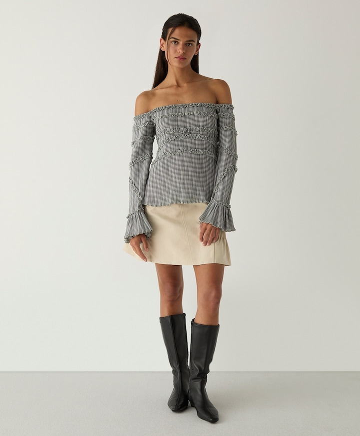 Dames blouse grijs