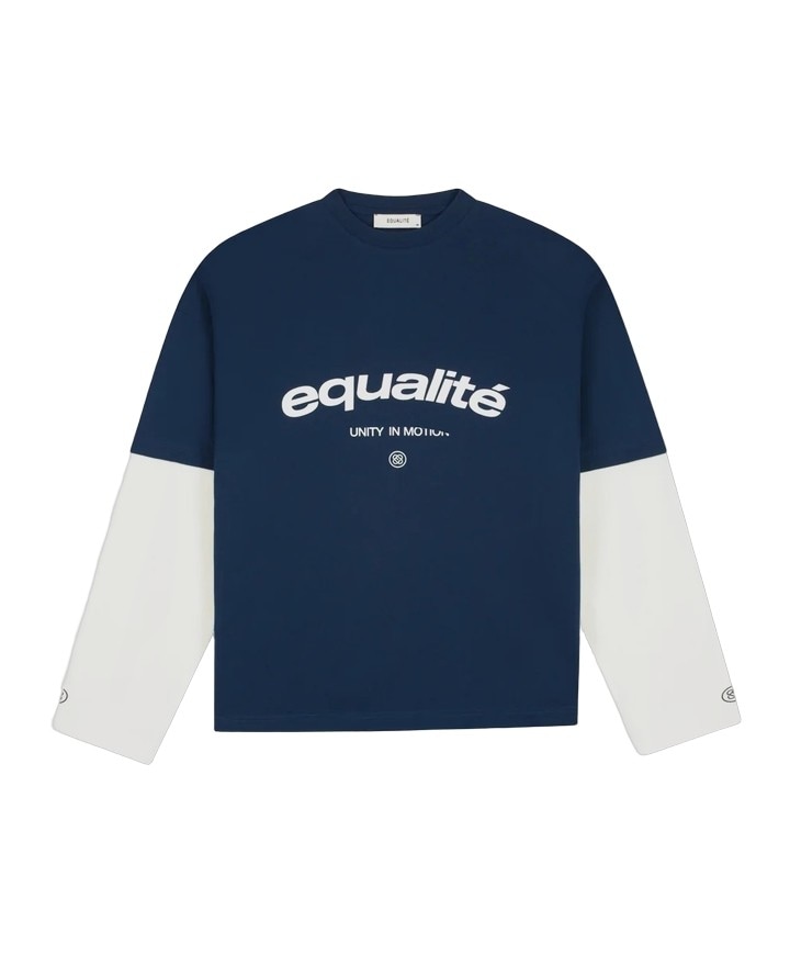 Uniseks longsleeve blauw