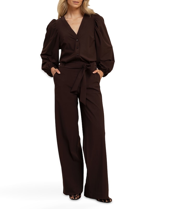Cherie dames jumpsuit bruin