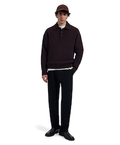 Regular Wool Pleated Pant heren pantalon zwart