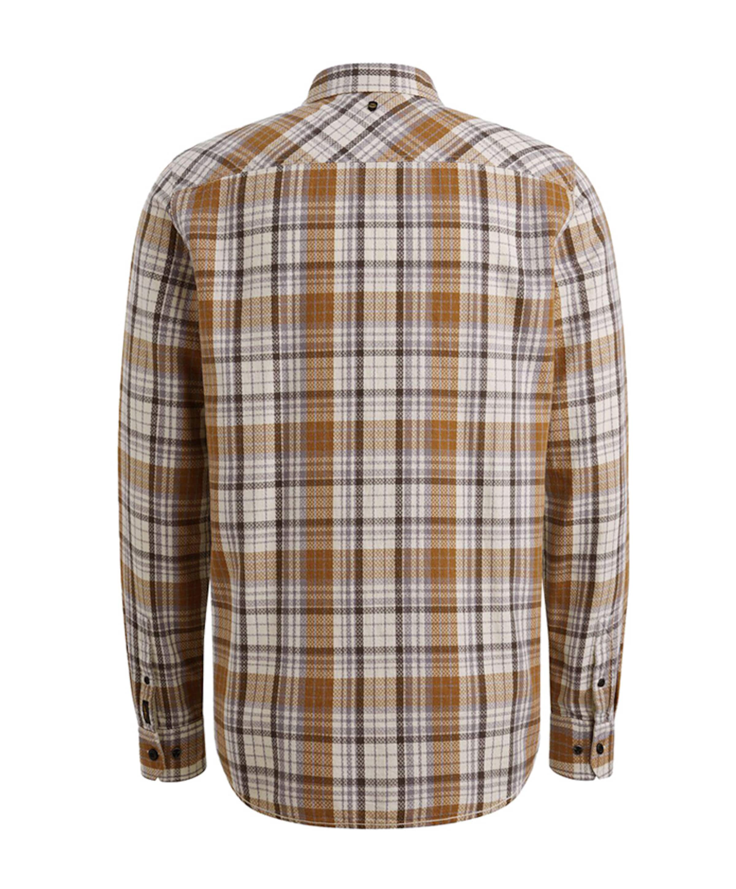 Heren overhemd lange mouw bruin