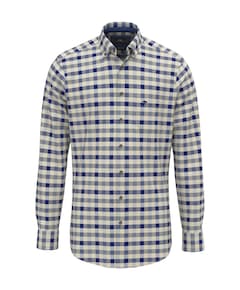 Heren overhemd lange mouw blauw