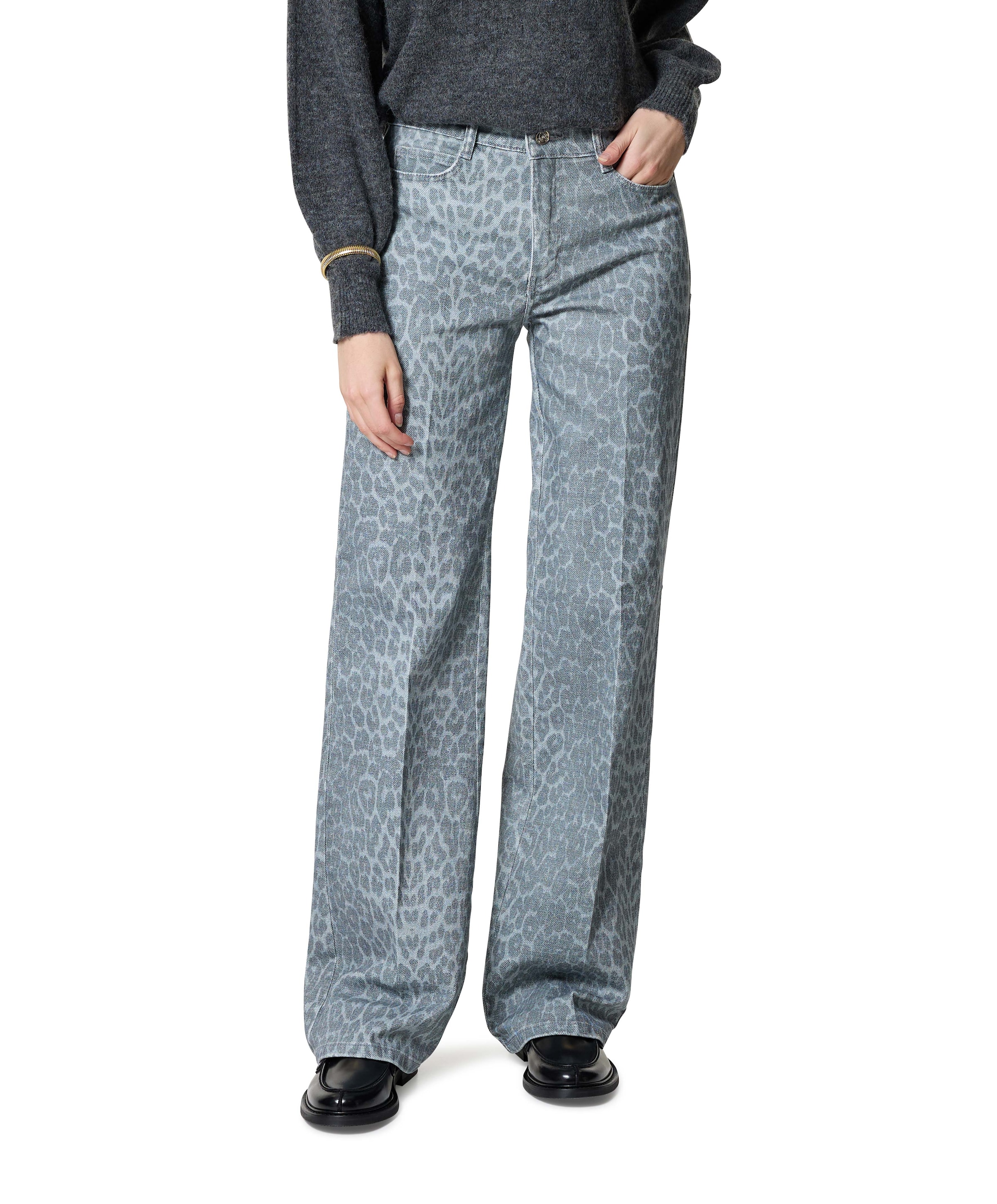 WIDE dames jeans grijs