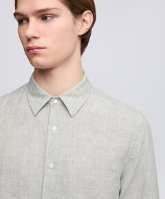 Heren overhemd lange mouw groen