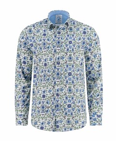 Heren overhemd lange mouw groen