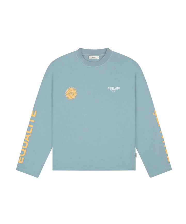 Uniseks longsleeve blauw