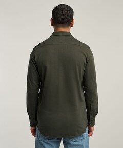 Heren overhemd lange mouw groen