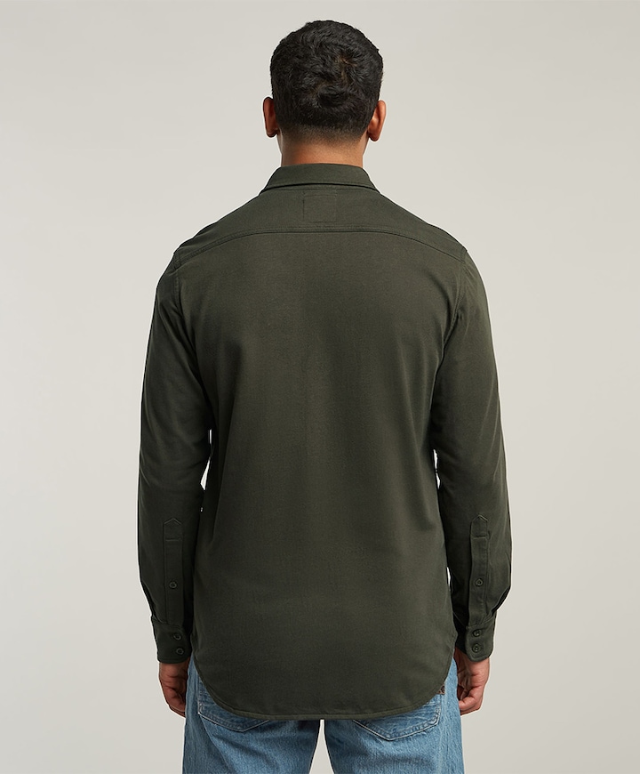 Heren overhemd lange mouw groen