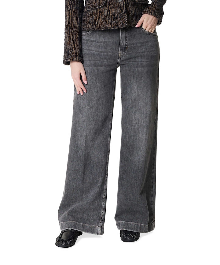 Audrey Wide Leg Palazzo dames jeans grijs