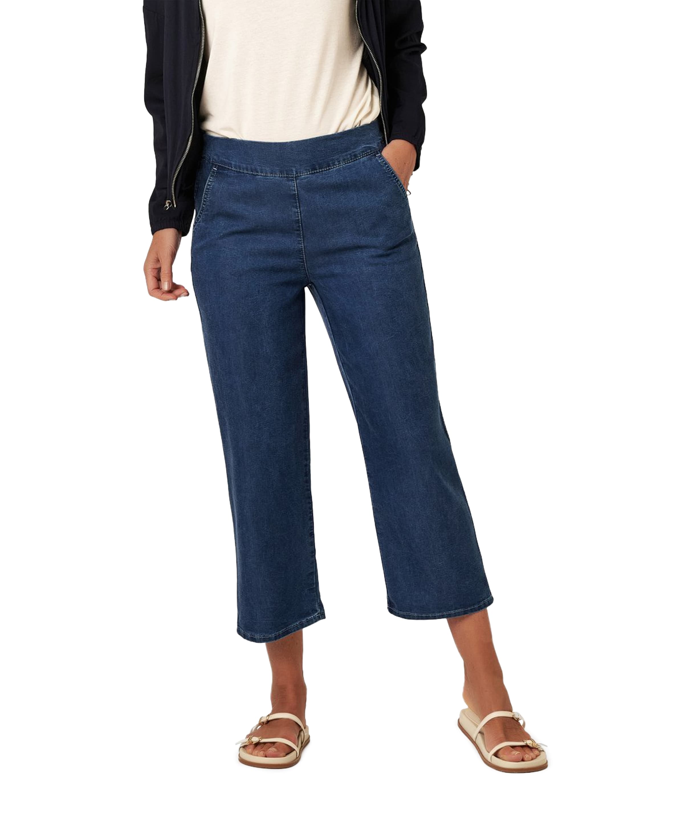 Scarlet Wide Leg 6/8 dames jeans blauw