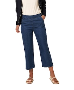 Scarlet Wide Leg 6/8 dames jeans blauw