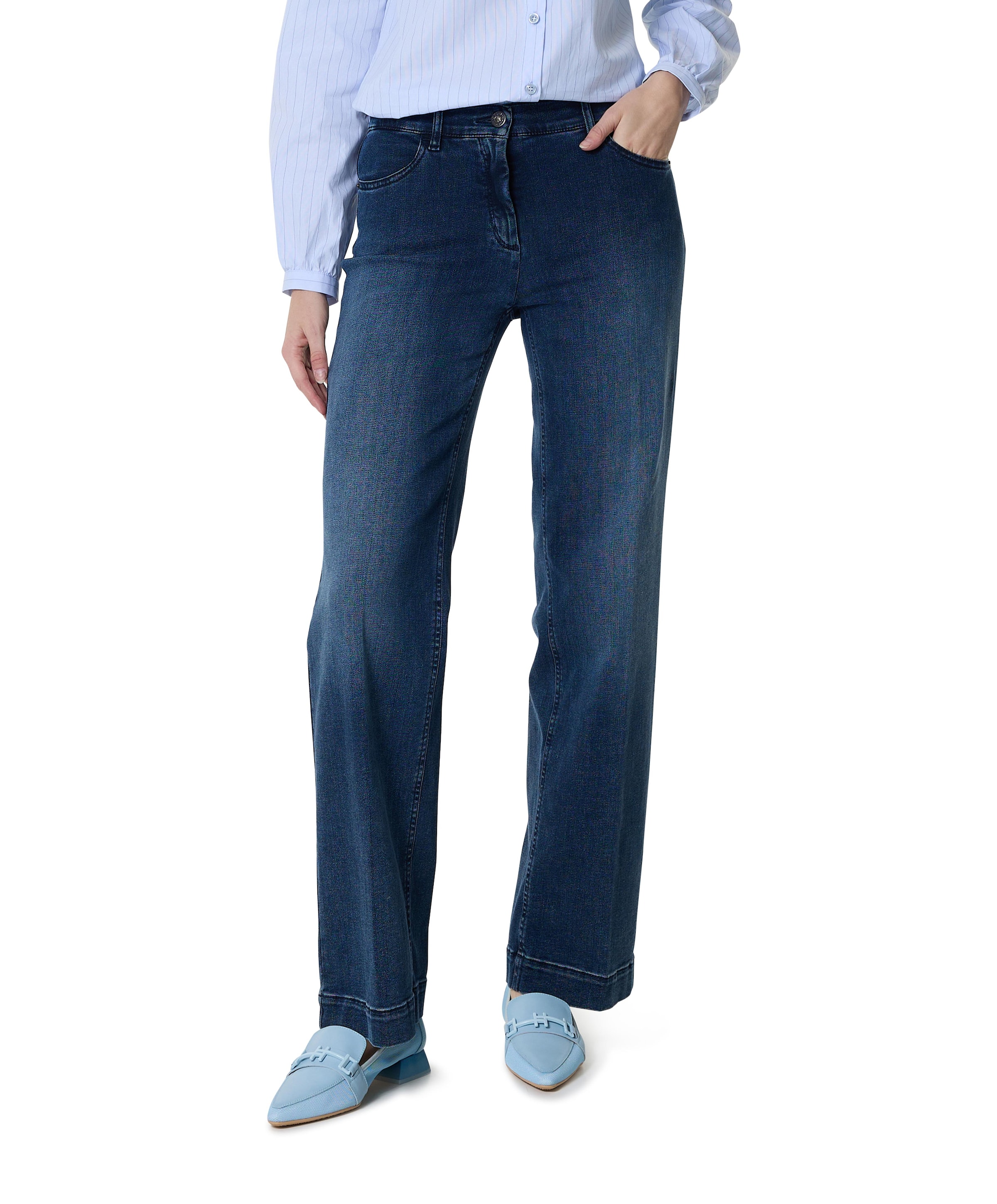 Jenny Wide dames jeans blauw