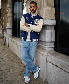 regular straight jeans blauw