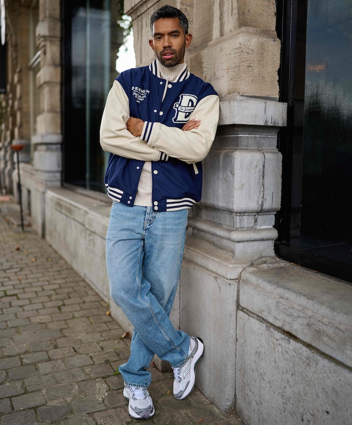 regular straight jeans blauw