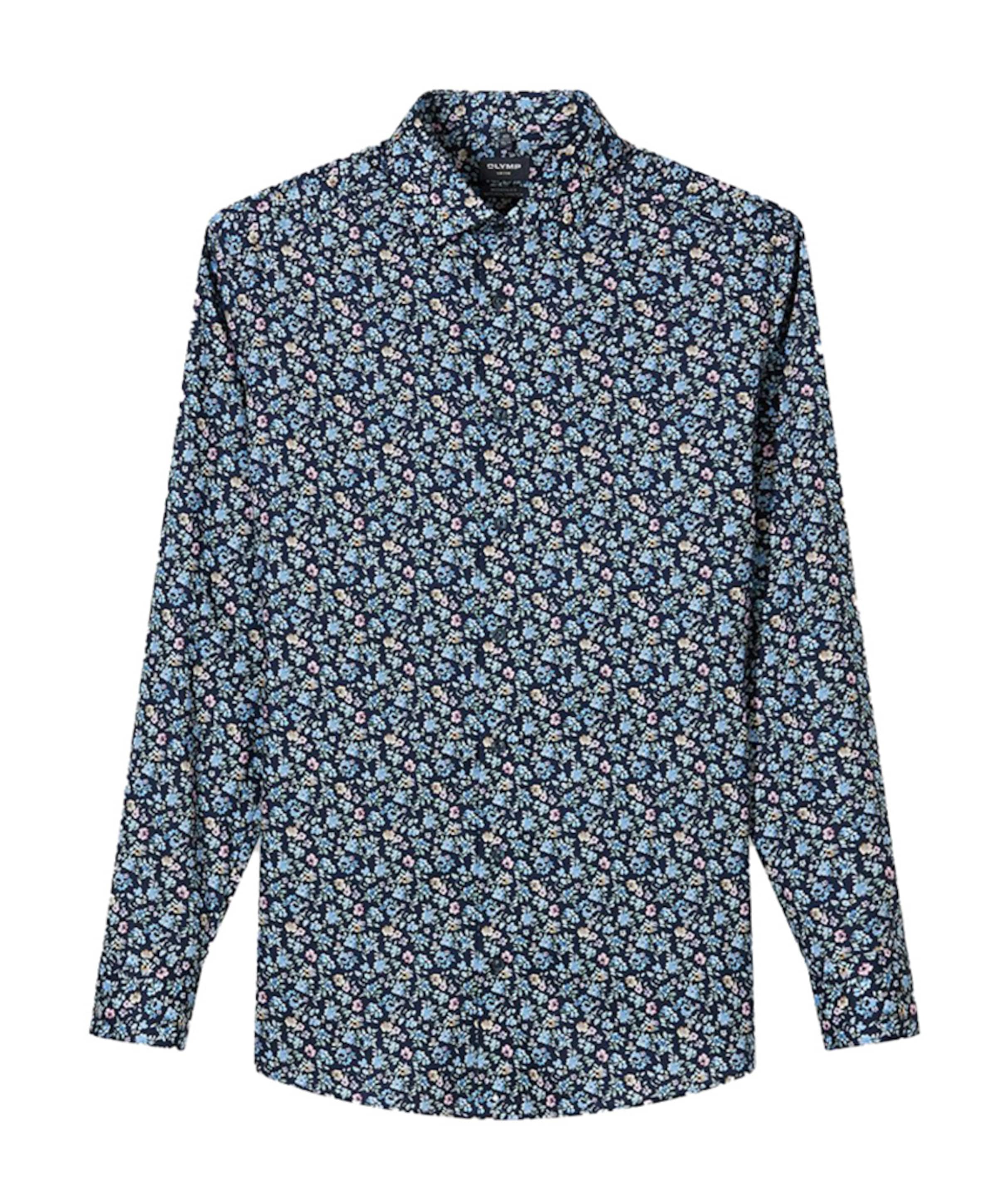 Heren overhemd lange mouw blauw