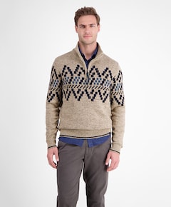 Heren trui met rits beige