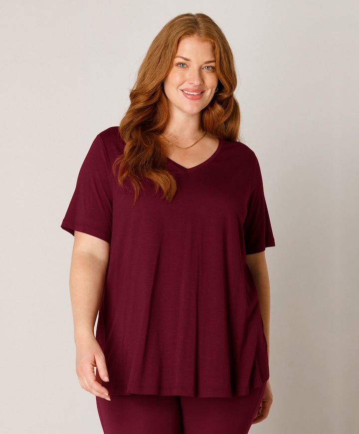 Dames T-shirt bordeaux
